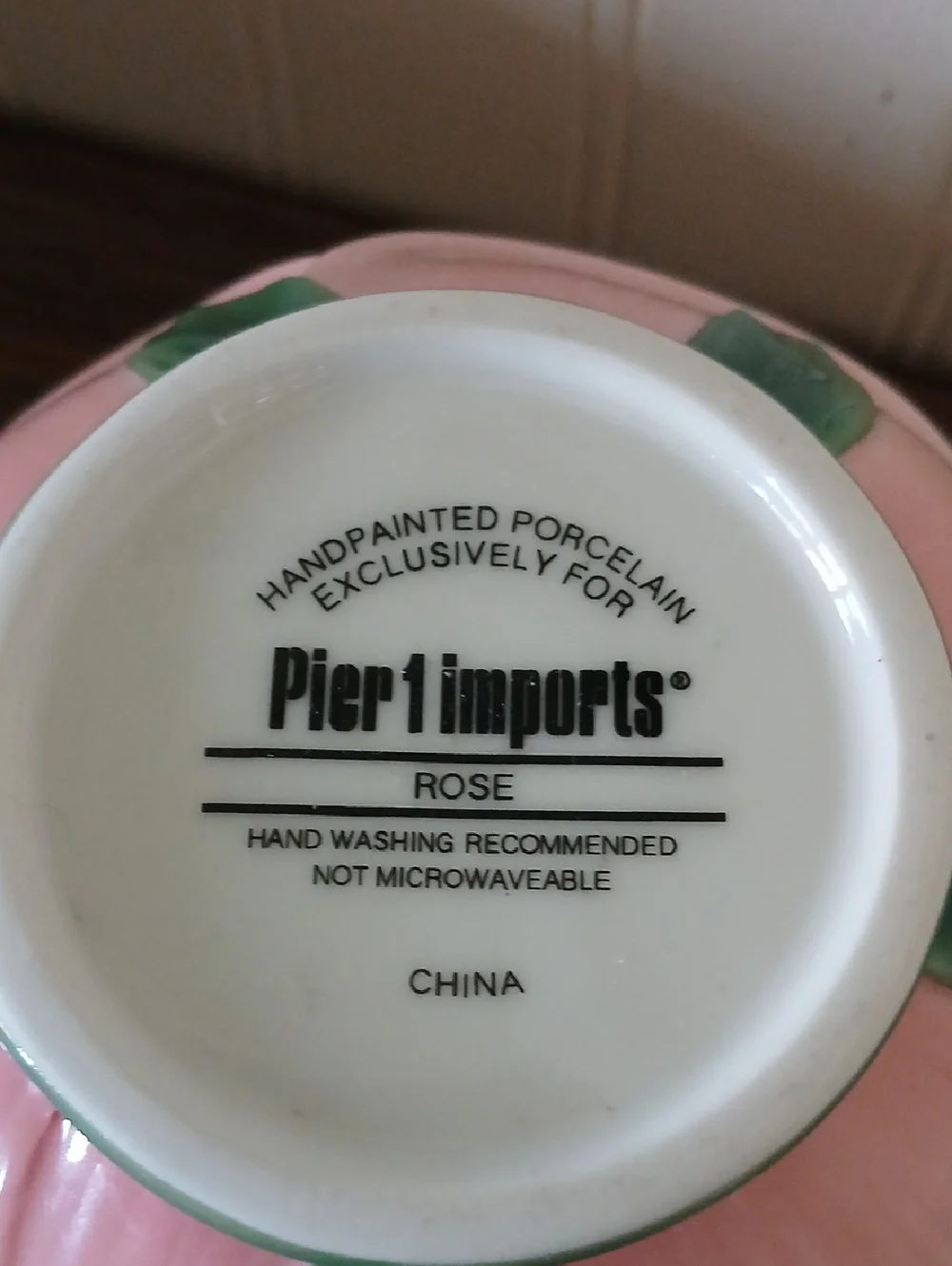 Pier 1 Imports Pink Rose Bud Shaped Flower Teapot Handpainted Flowers Ornate